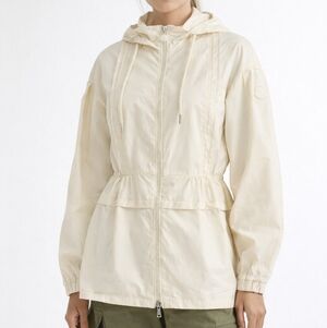 Moncler Ivory Pintuck Shell Jacket - Size 0 (XS)